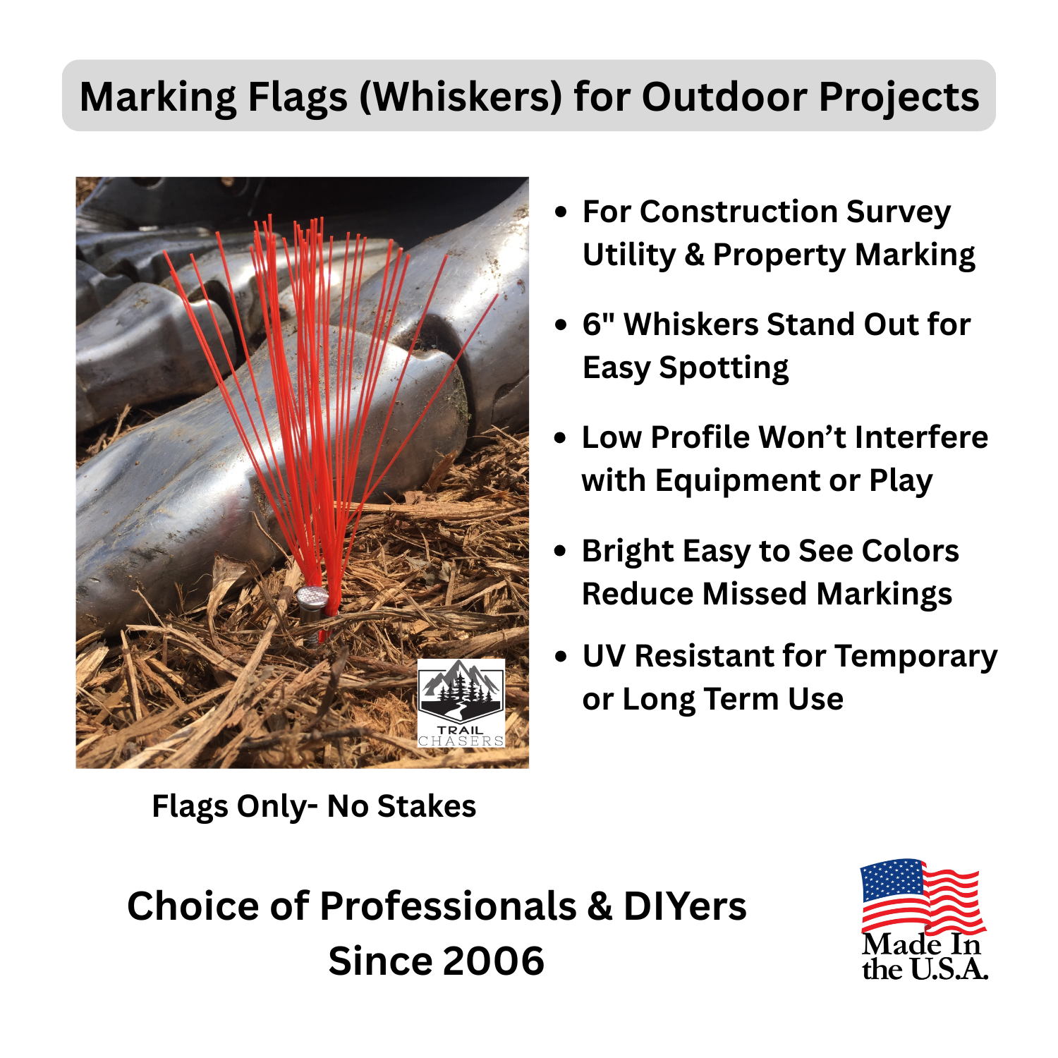 High Visibility Marking Flags (Whiskers) - Low Profile Easy Spotting Ground Markers.png