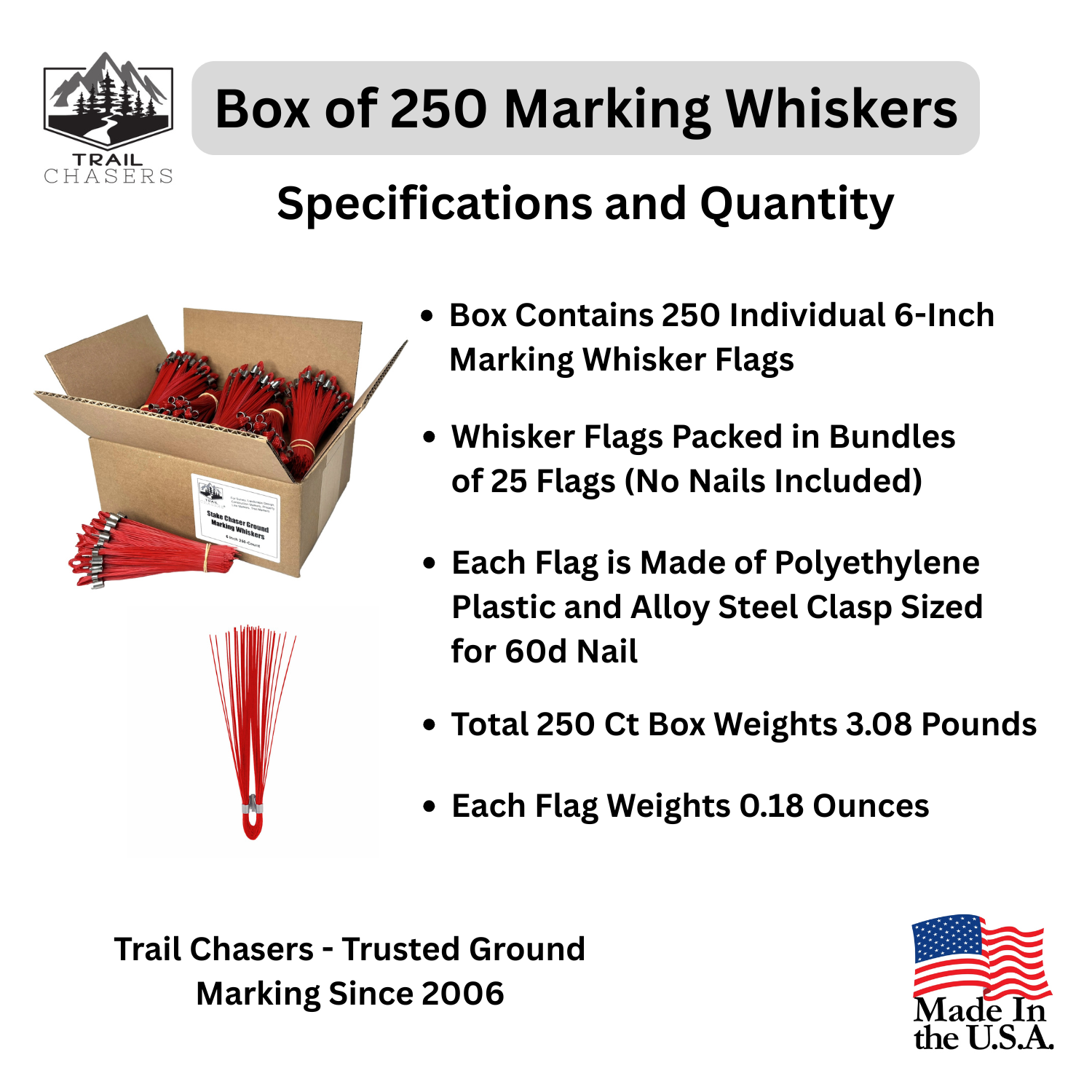 Trail Chasers Red 250 Count Marking Whiskers Specifications and Dimensions.png