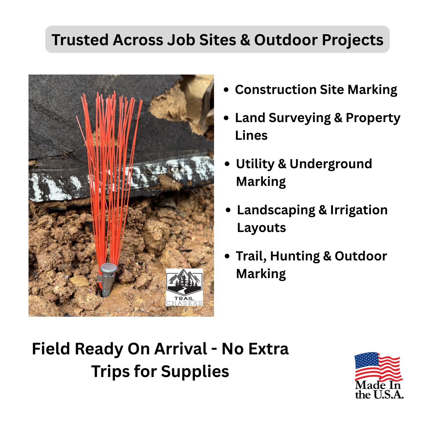 Survey construction landscaping utility marking with Orange whisker flags outdoor use.png