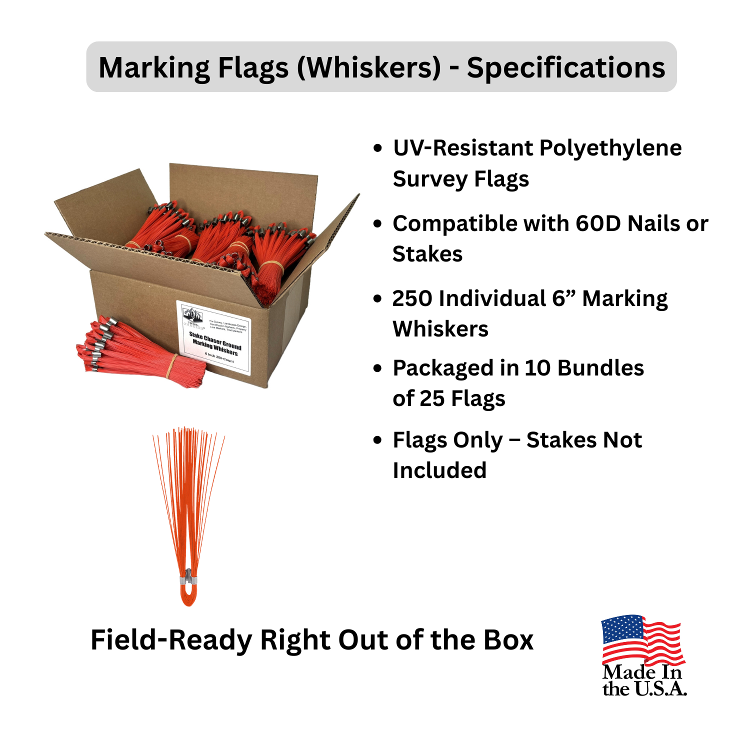 Marking Flags (Whiskers) Orange 250 Count - Specifications.png