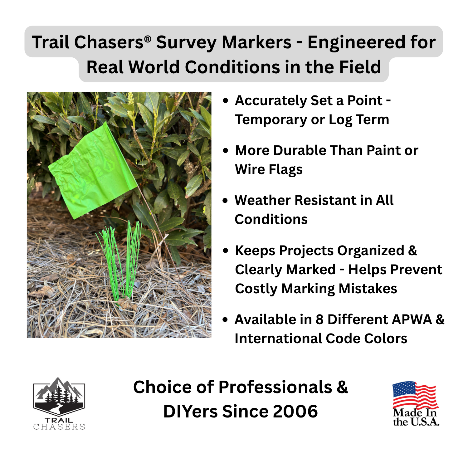Trail Chasers Survey Markers Green Built for Real Conditions in the Field - Survey Tools for Professionals and DIYers.png