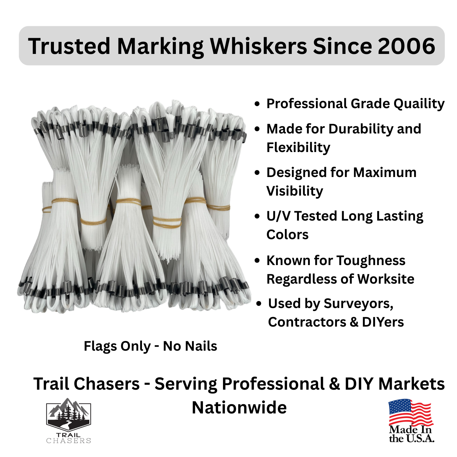 Trail Chasers White Marking Flags for Survey Construction Landscaping.png