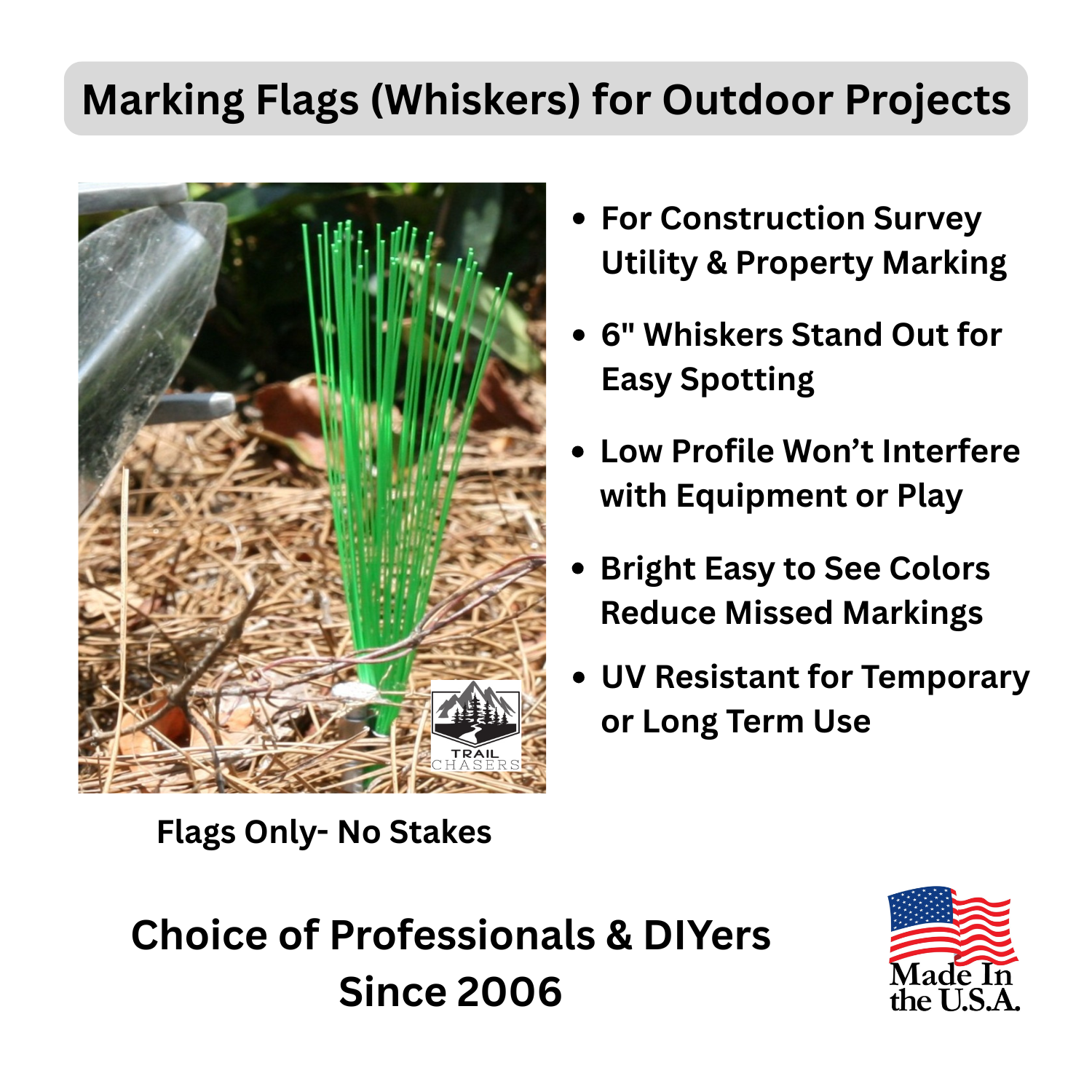 High Visibility Marking Flags (Whiskers) - Low Profile Easy Spotting Ground Markers.png