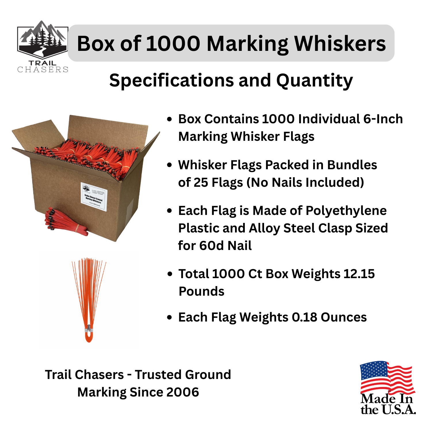 Trail Chasers Orange 1000 Count Marking Whiskers Specifications and Dimensions.png