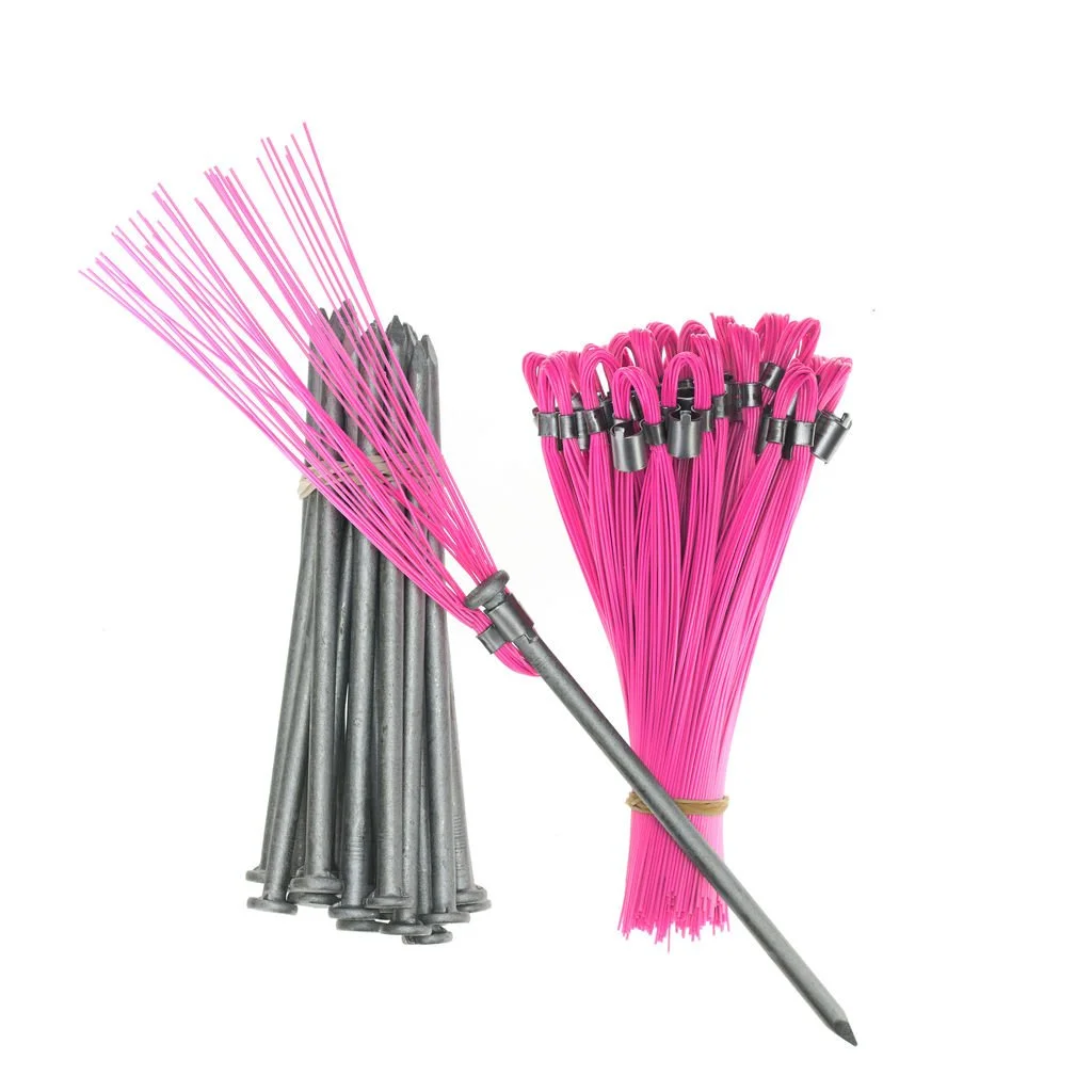 Trail Chasers Survey Markers Pink 25 Count Marking Whiskers with Steel Stakes.jpg