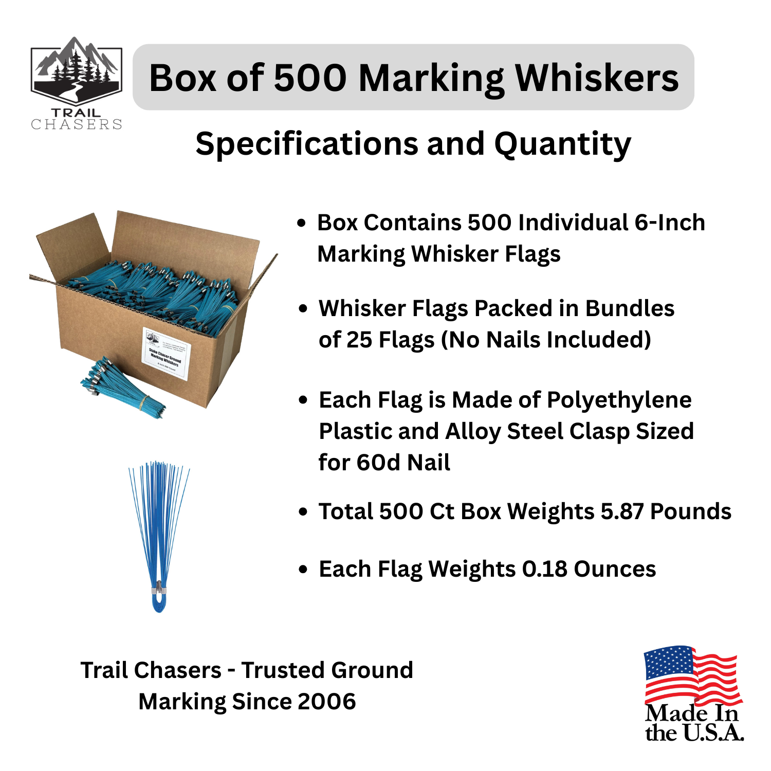 Trail Chasers Blue 500 Count Marking Whiskers Specifications and Dimensions.png