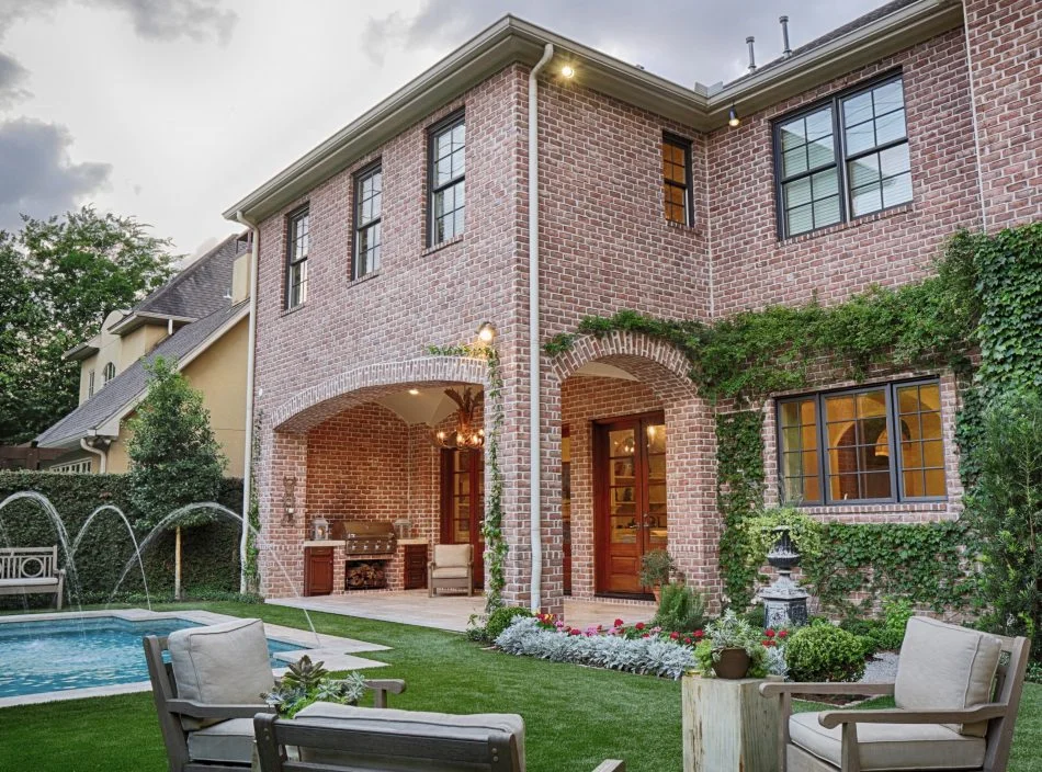 Views from the fireplace seating area offer an open entertainment space with dynamic viewpoints.