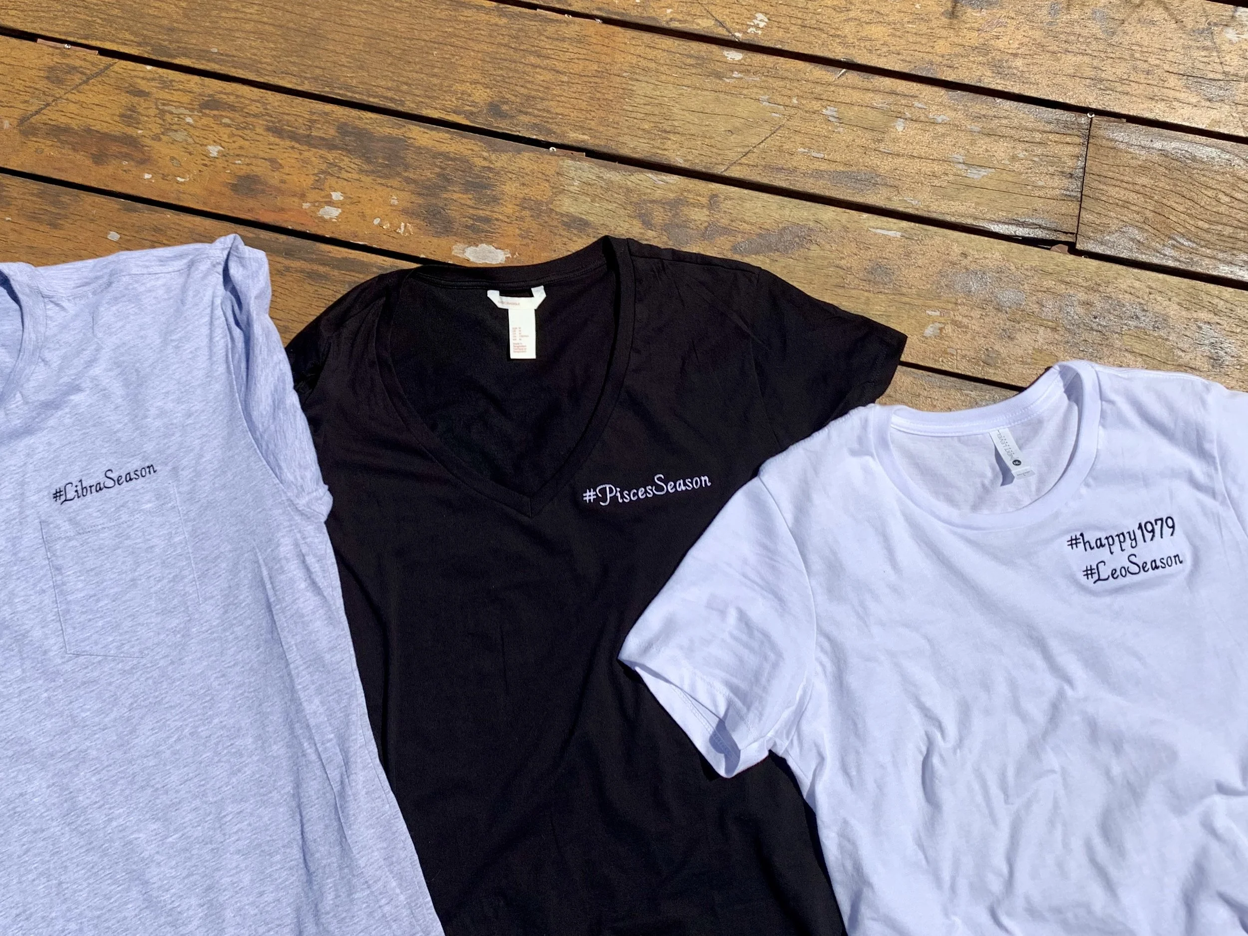 Zodiac Embroidered T-Shirts