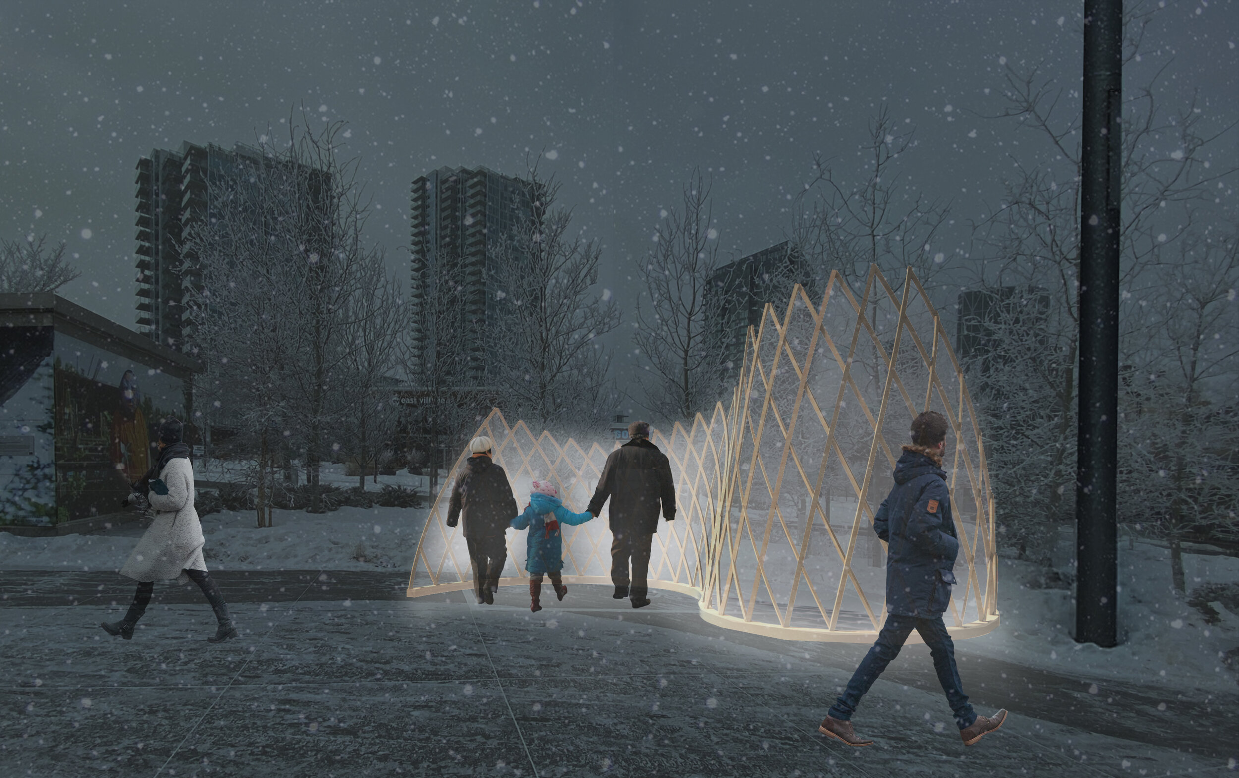 The Nook rendering, designed and conceptualized by Master of Architecture students Jonathan Monfries and Madisen Killingsworth