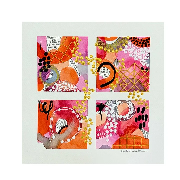 Held in Pink  8x8"- Original |Unframed