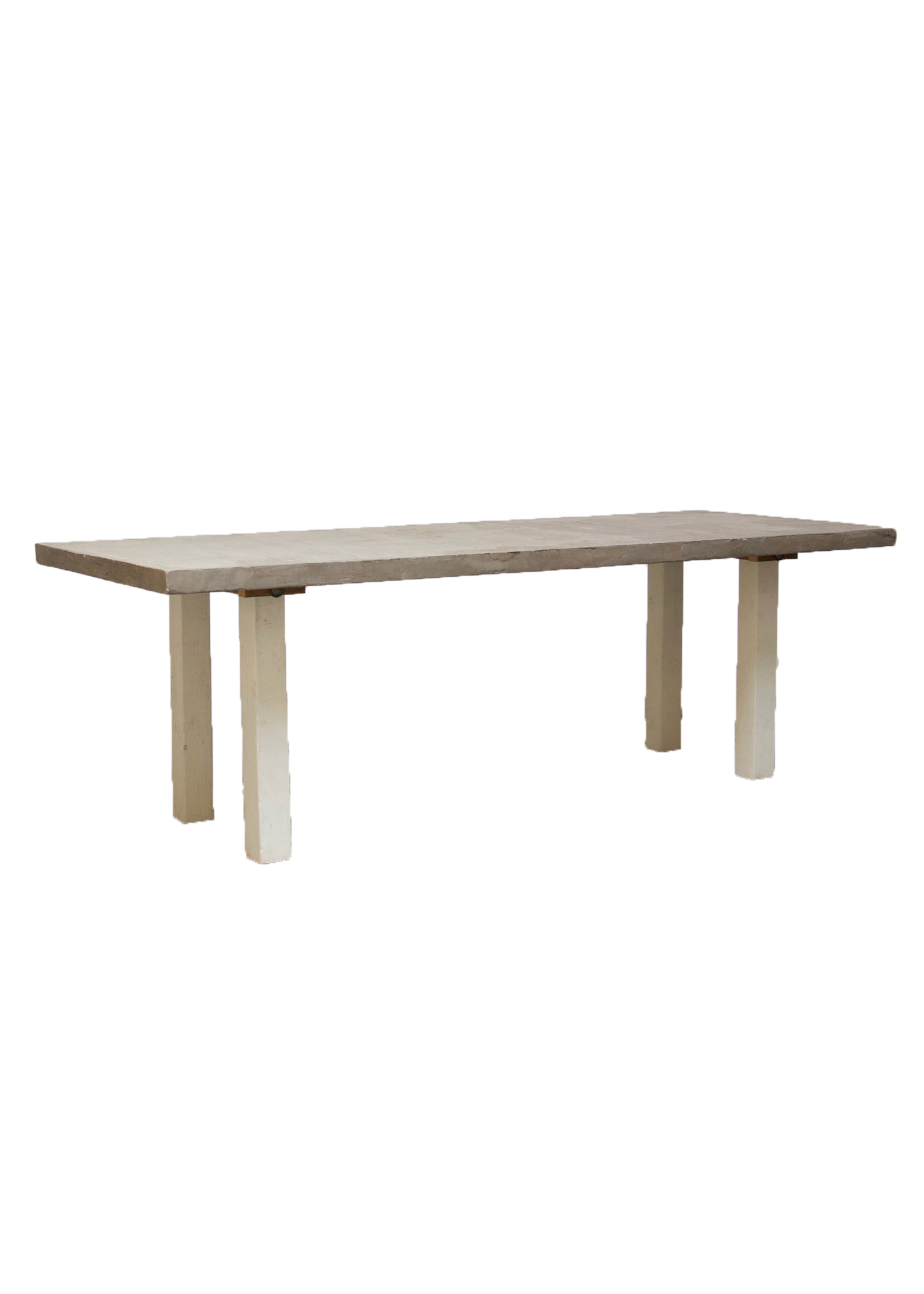 Concrete 8ft Table with Vintage White Legs