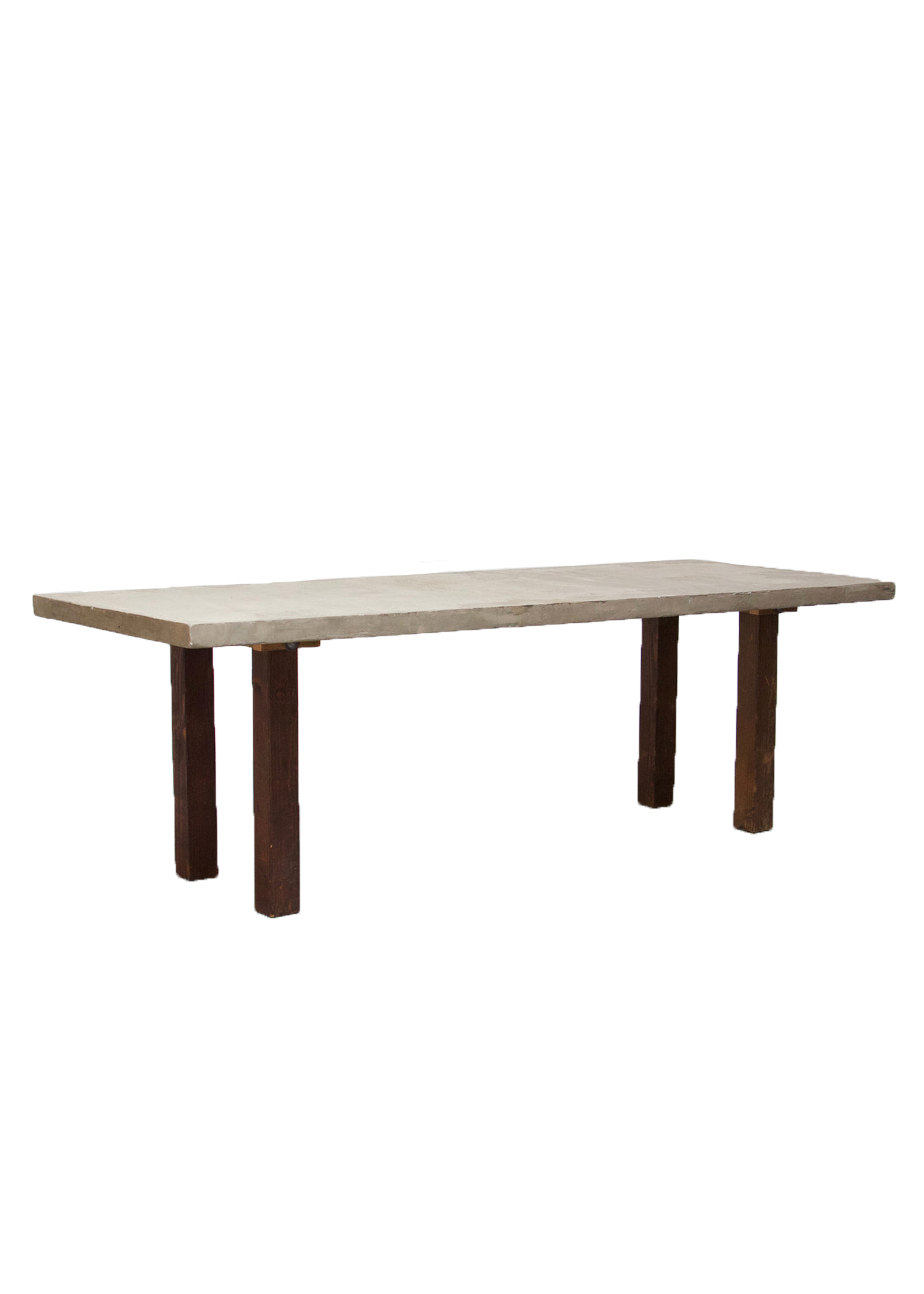 Concrete 8ft Table with Mahogany Legs