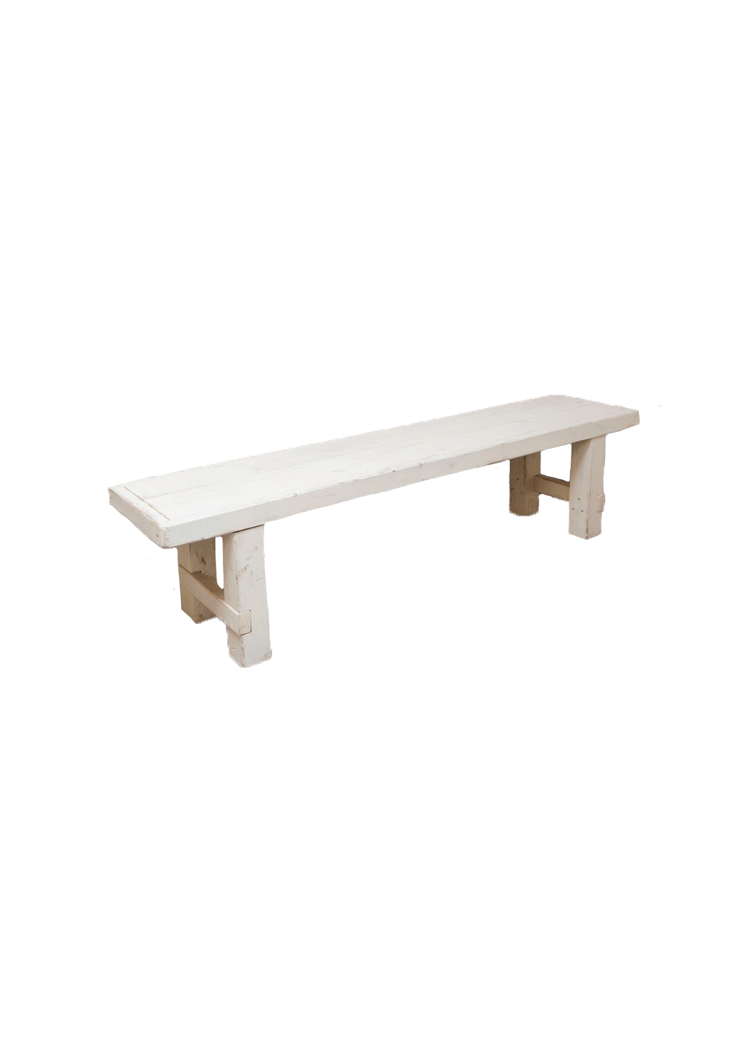 Vintage White Long Bench