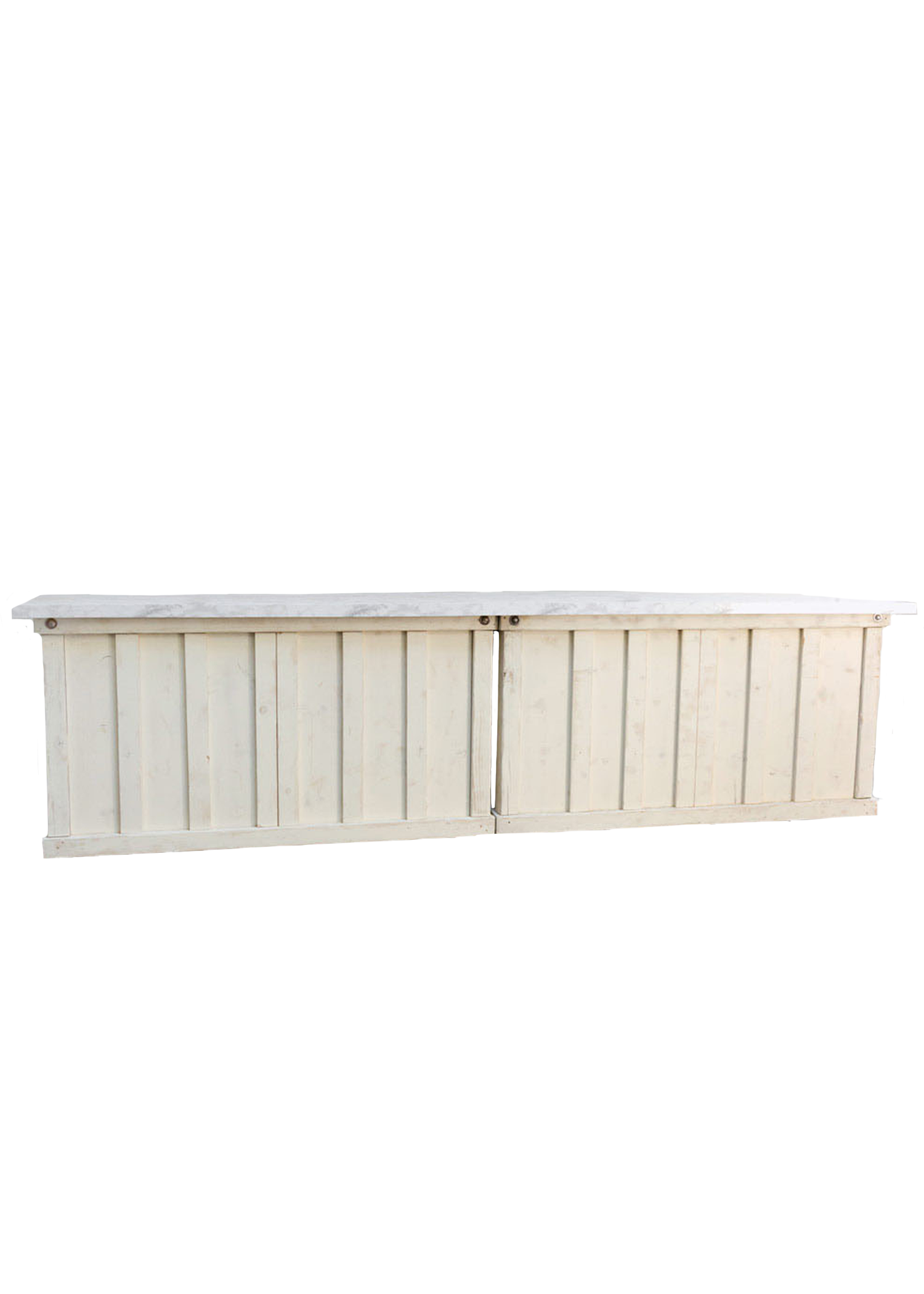 2 Vintage White 6ft Bars with Faux Marble Top