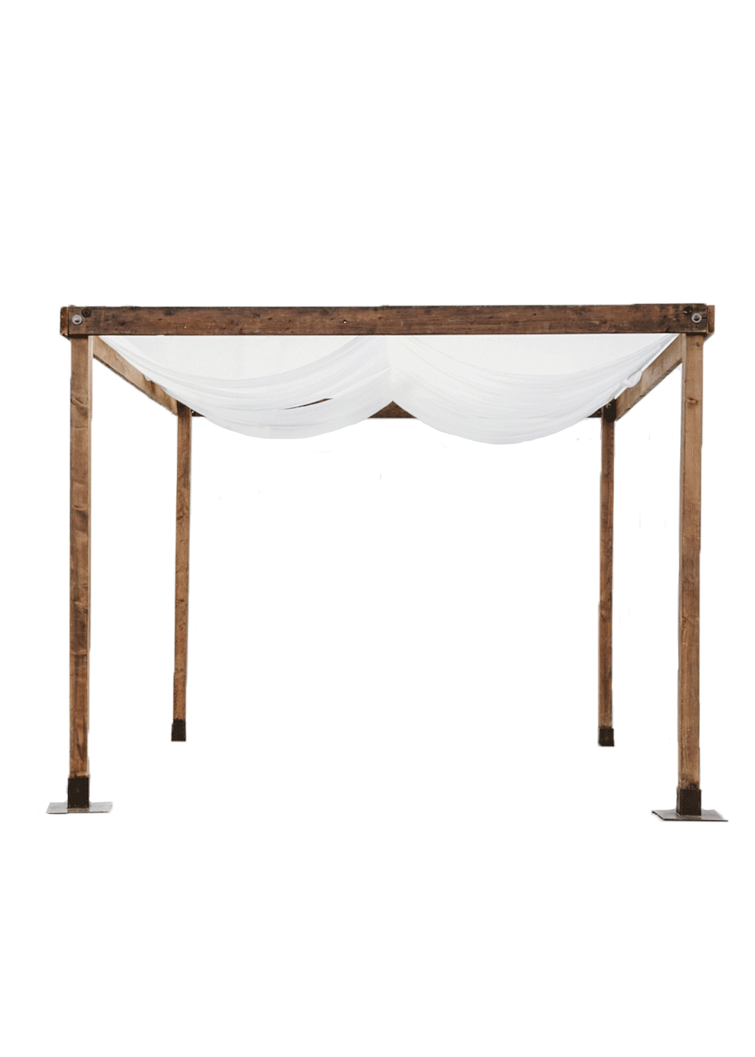 Honey Brown Cabana with Ivory Chiffon Top Draping
