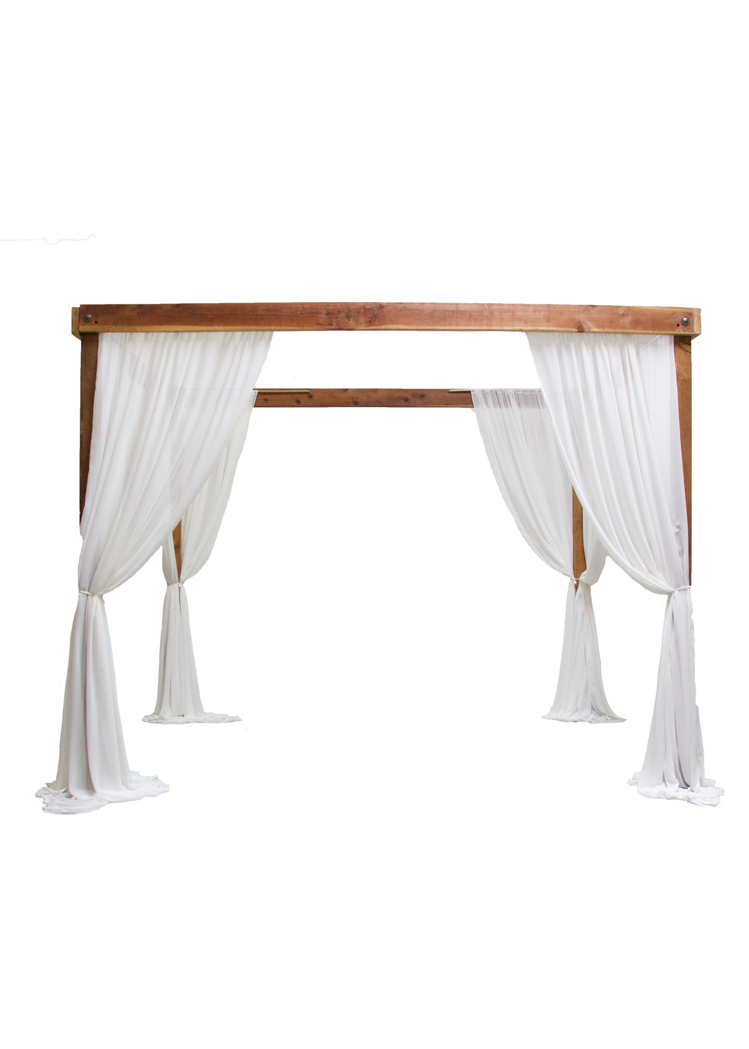 Honey Brown Cabana with Ivory Chiffon Leg Draping