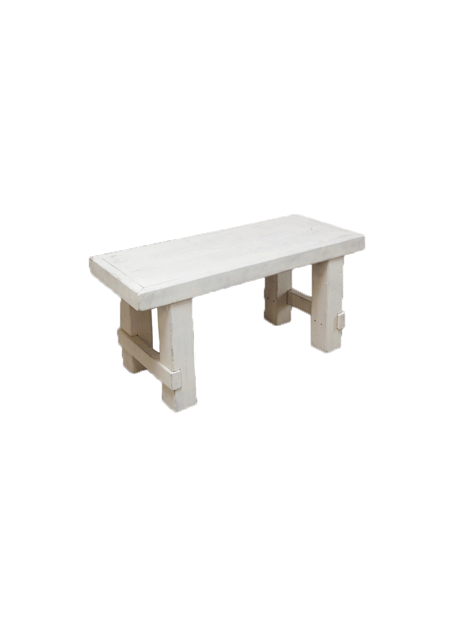 Vintage White Short Bench