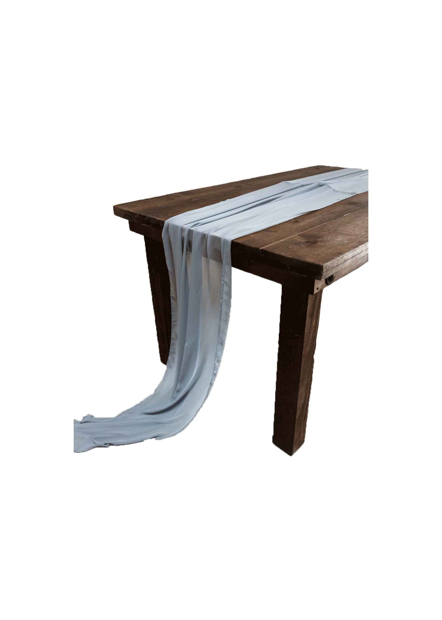 Blue Grey Chiffon Runner