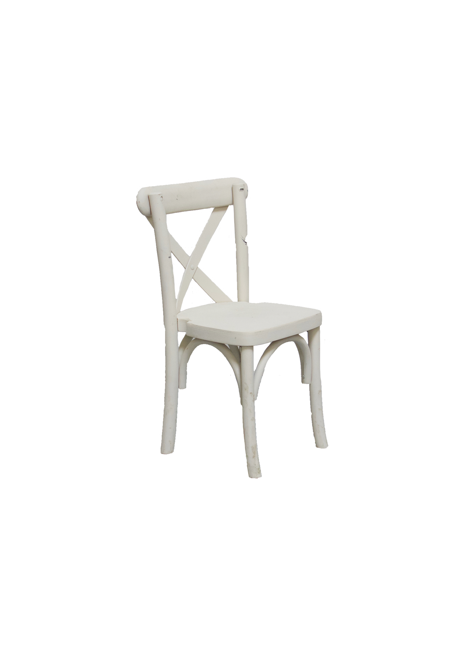 Kid's Vintage White Cross-Back Chair