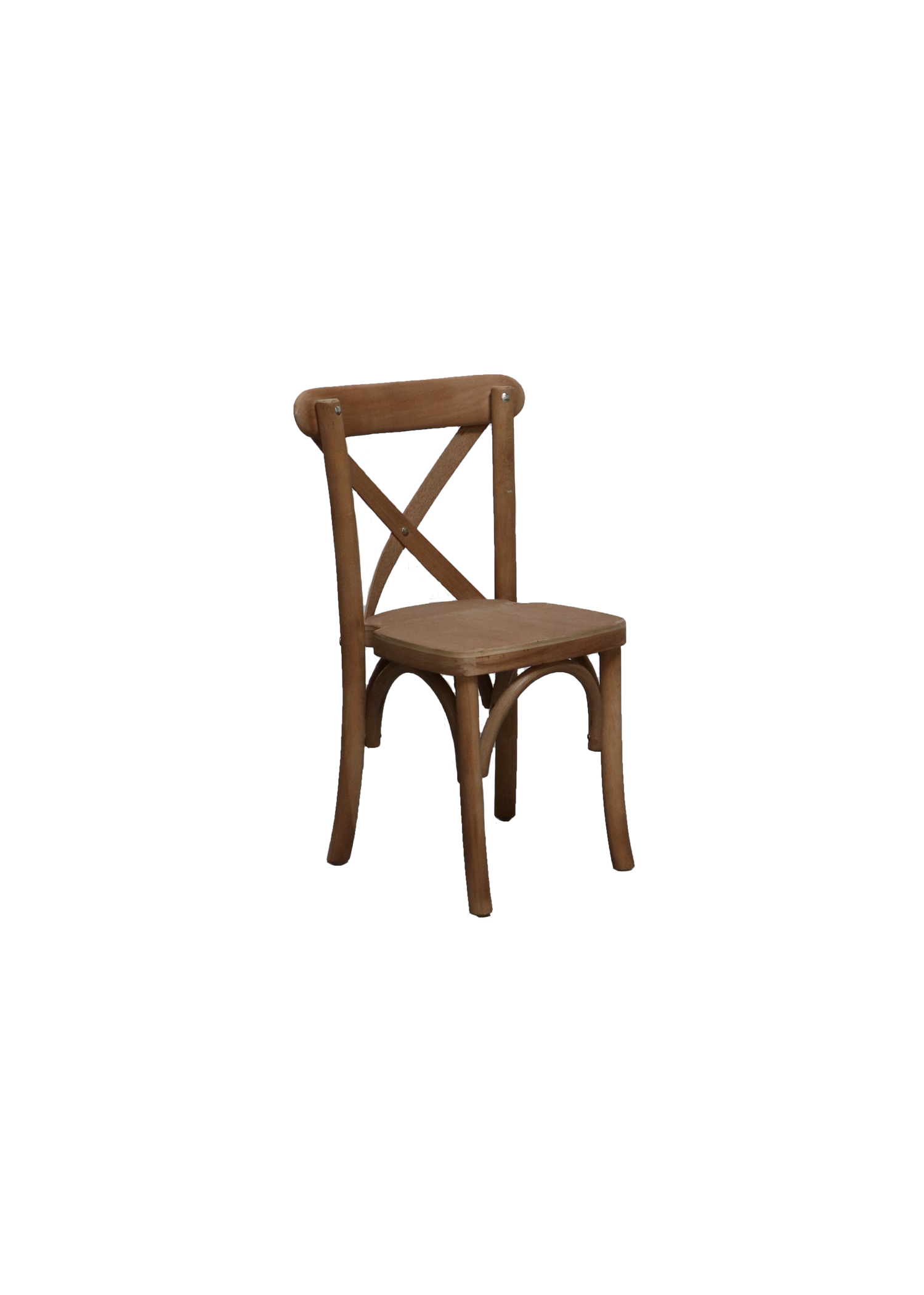 Kid's Honey Brown Cross-Back Chair