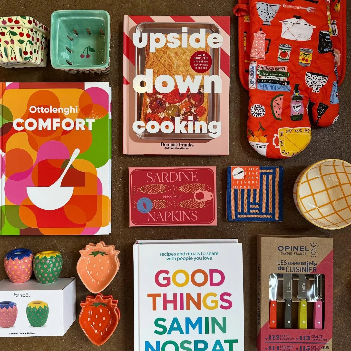 We&rsquo;re loving all of these colorful kitchen goodies 😍🌈

Open &lsquo;til 7 today!

#nestdetroit #kitchenware #cookingbooks #housewarminggift #hostessgift #shoplocal
