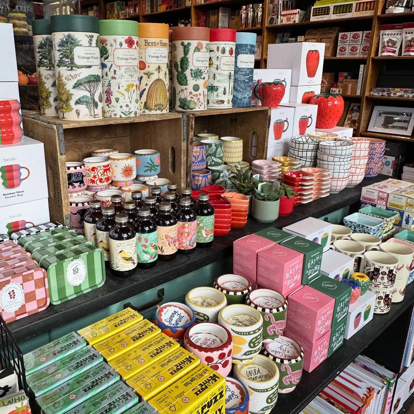 We gave our front table a little refresh 🥰

Come pick up something cute - we&rsquo;re here &lsquo;til 7 today!

#nestdetroit #apothecary #homegoods #puzzles #gifts