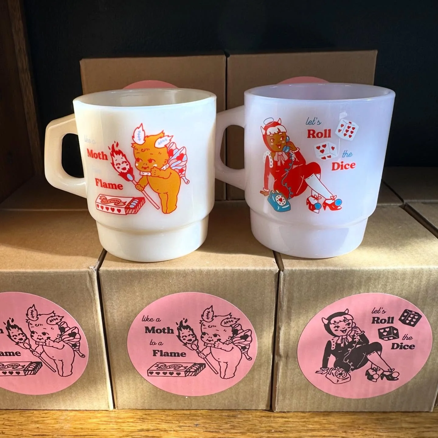 Diner mugs, but make it cute 😍☕️

Come check out our new selection of milk glass diner mugs, we&rsquo;re here &lsquo;til 7 today!

#nestdetroit #mug #gifts shoplocal