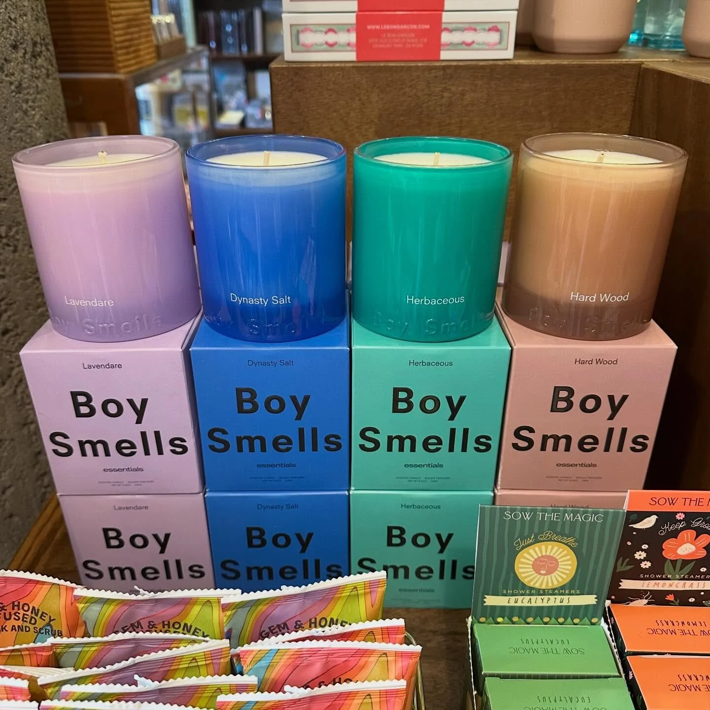 @boy__smells candles are back in stock 💛

Available in store and online - here &lsquo;til 7 today!

#nestdetroit #boysmells #candles #cozyvibes