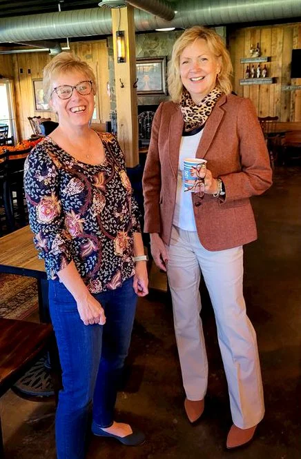 Bev enjoying a visit wth Lisa F