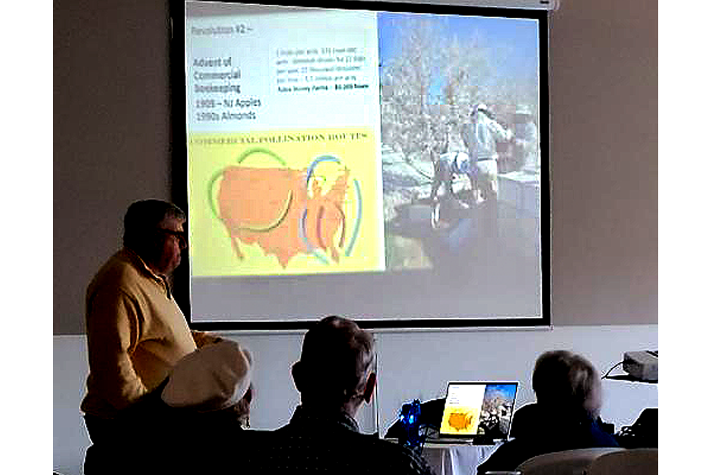 Mike presents life with his swarm, and commercial beekeeping.