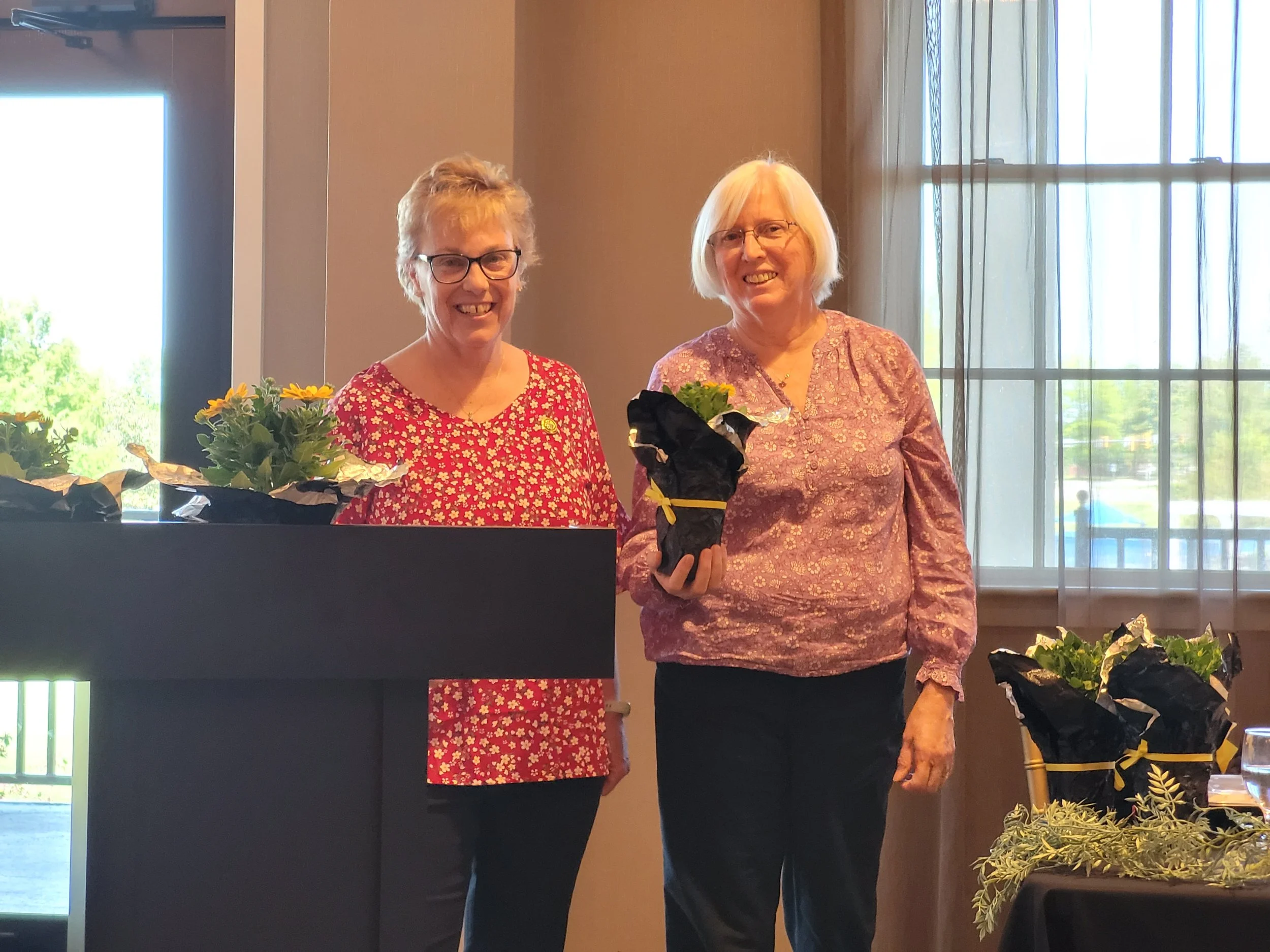 Bev thanks Corresponding Secretary, Kathy for her work as a committee chair for this years final luncheon.