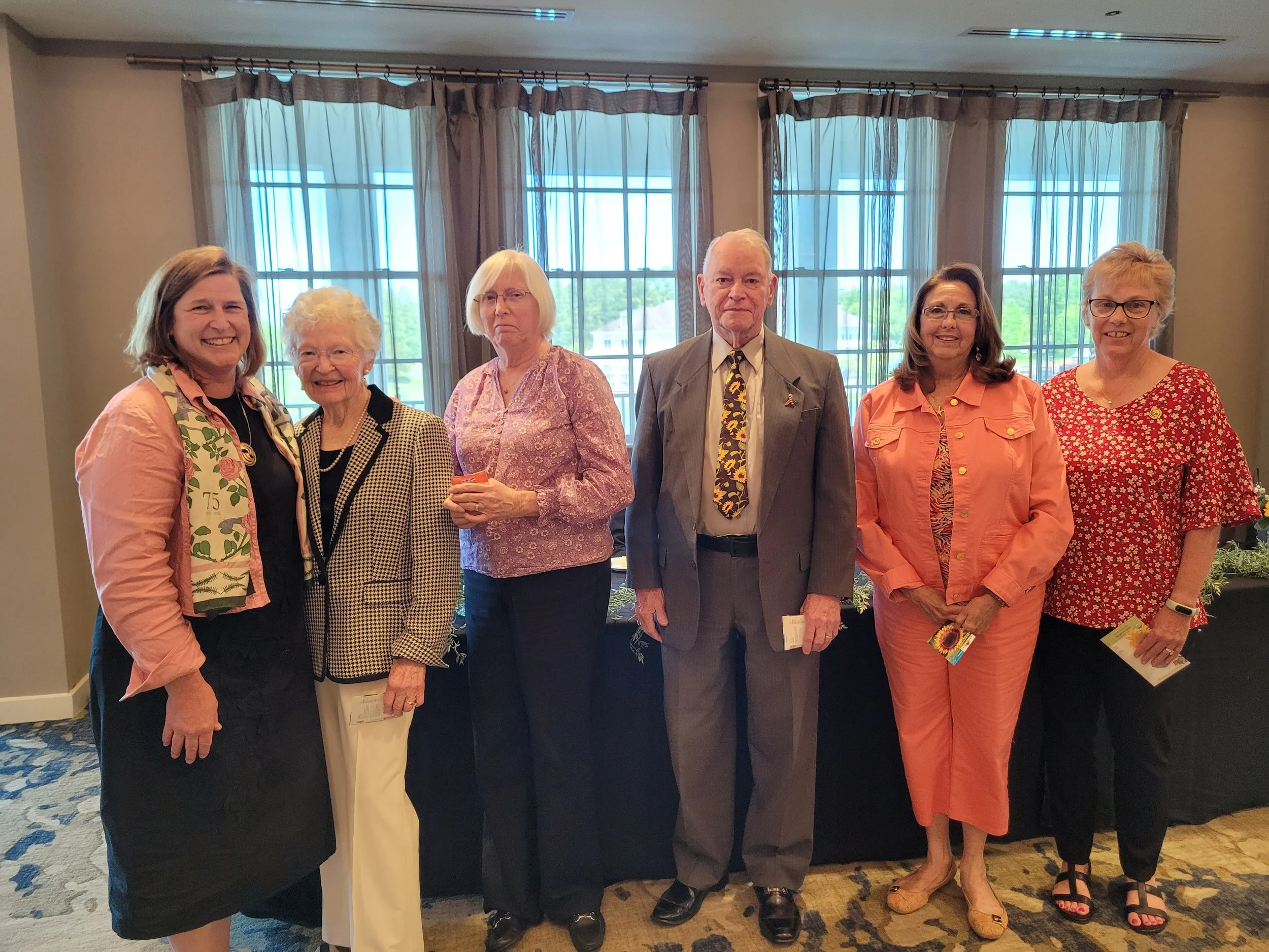 Our 2026 - 2028 Officer Slate with Speaker, Danielle Brabazon; Mary Ellen, Corresponding Secretary; Kathy, Recording Secretary; John, Treasurer; Janet, Vice President; Bev, President 