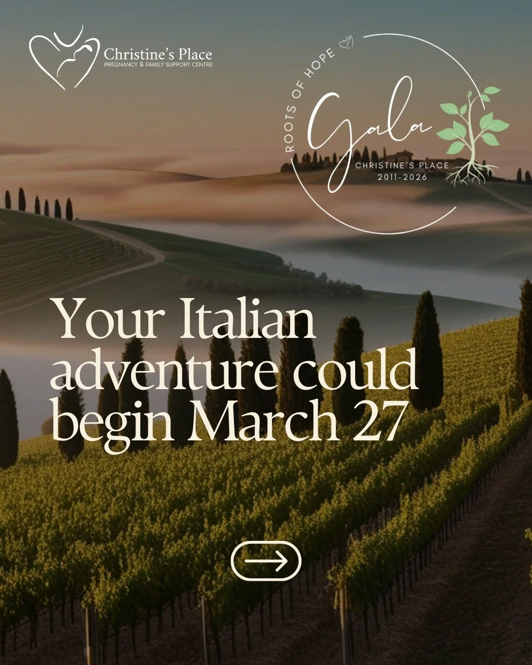 Will you be the one going to Tuscany?

Join us on March 27 and find out!

An unforgettable opportunity awaits one of our guests on Gala night&hellip; 
This year, our Live Auction features something truly extraordinary &mdash; a 4-night escape for two