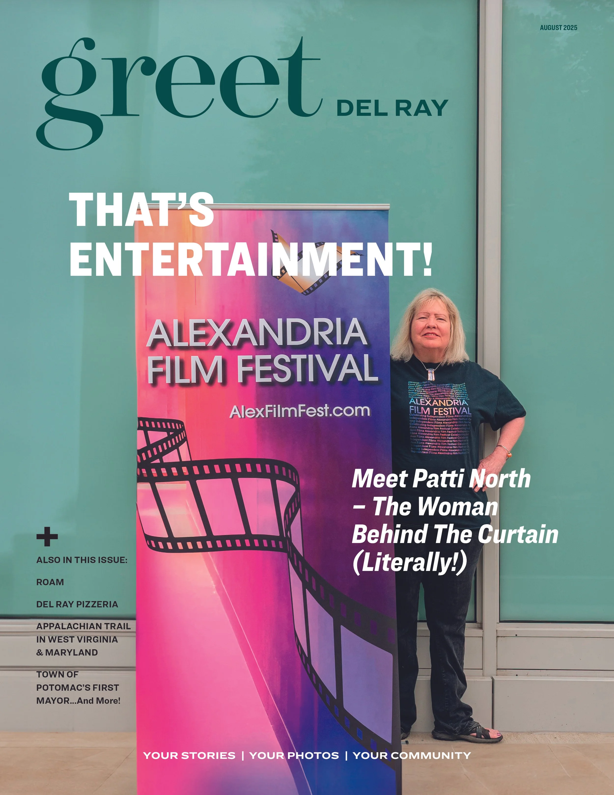 "Greet Del Ray'" Magazine Featuring Patti North, Founder and Executive Director of the Alexandria Film Festival 