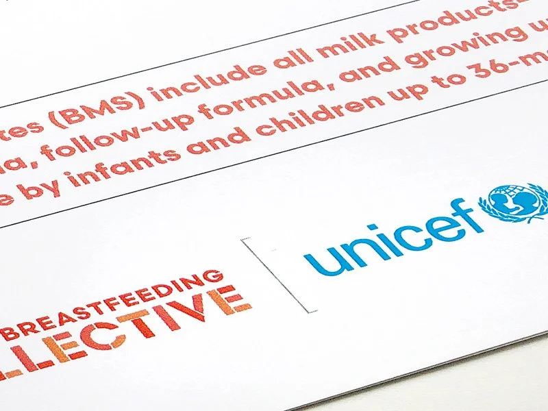 close up on UNICEF book text