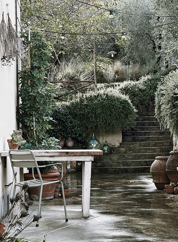 patio with table and chair