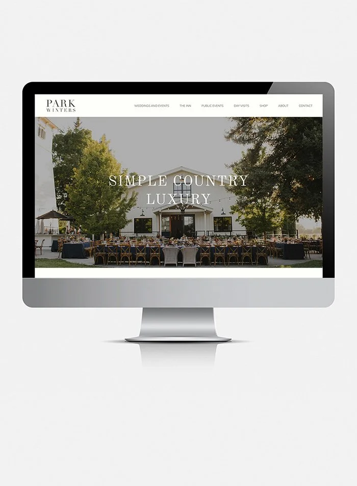 Park Winters website on a monitor