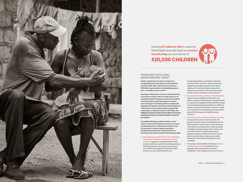UNICEF layout with nursing mother
