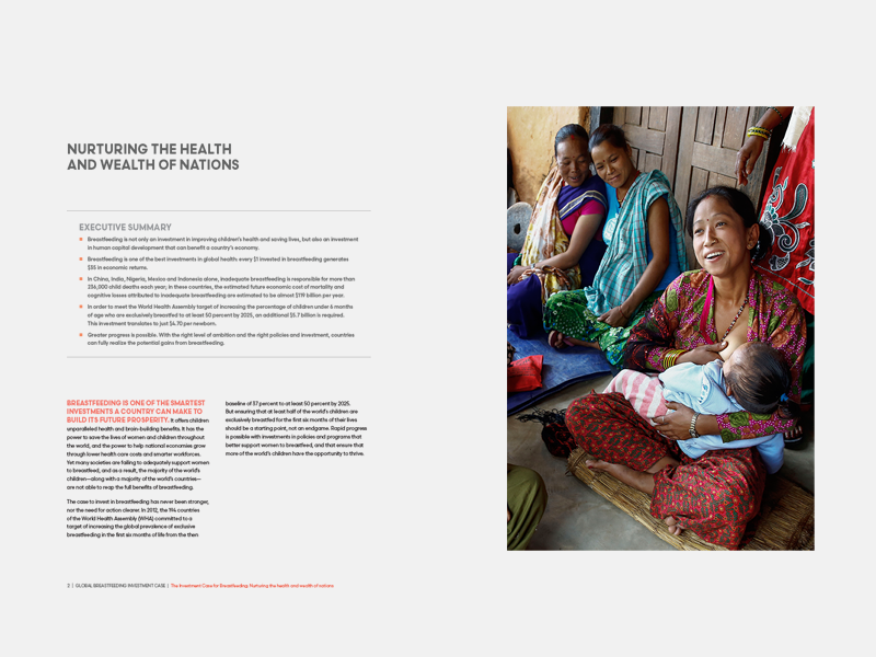 UNICEF layout with nursing mother