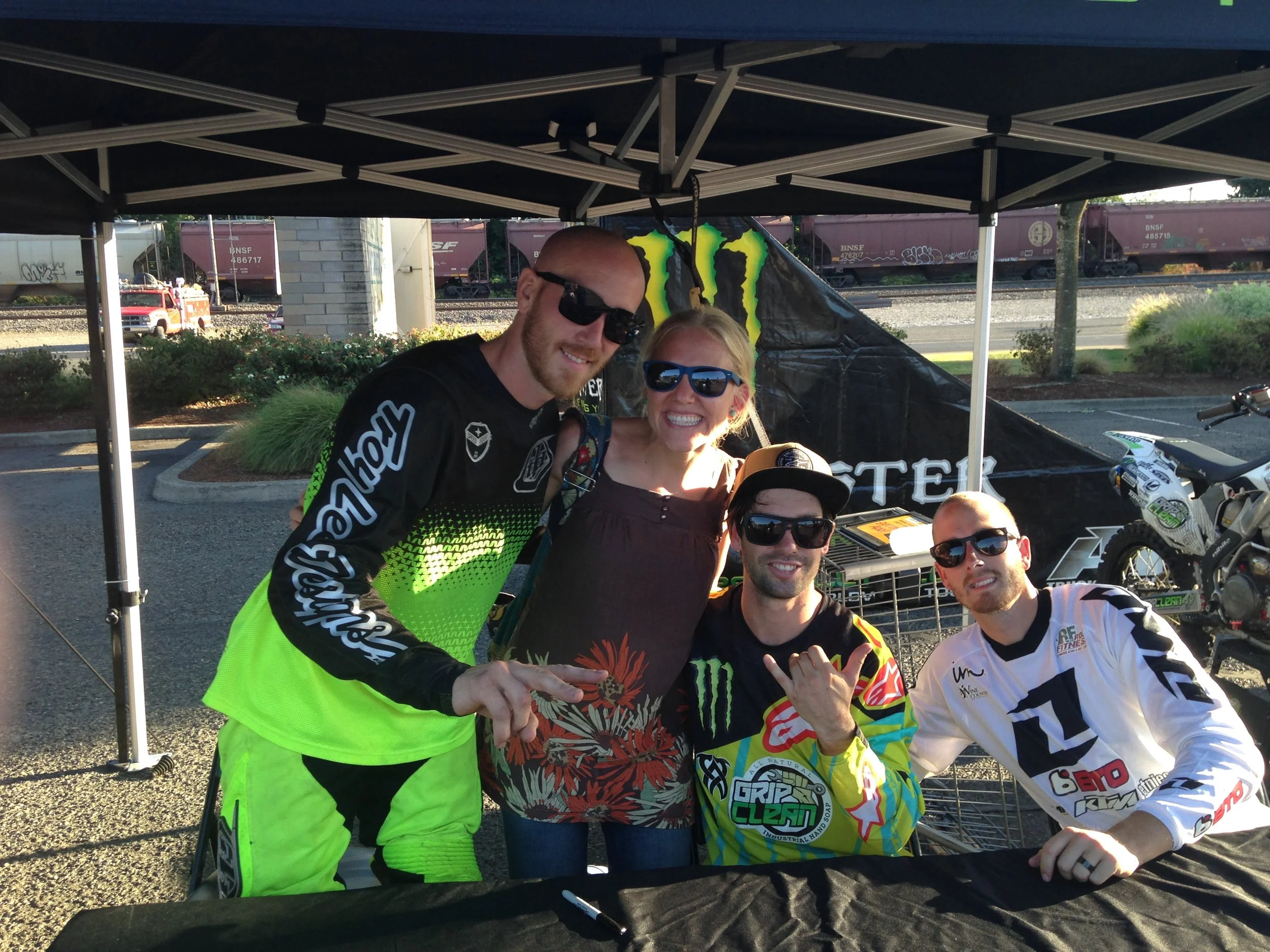 Becca and the biker boys.