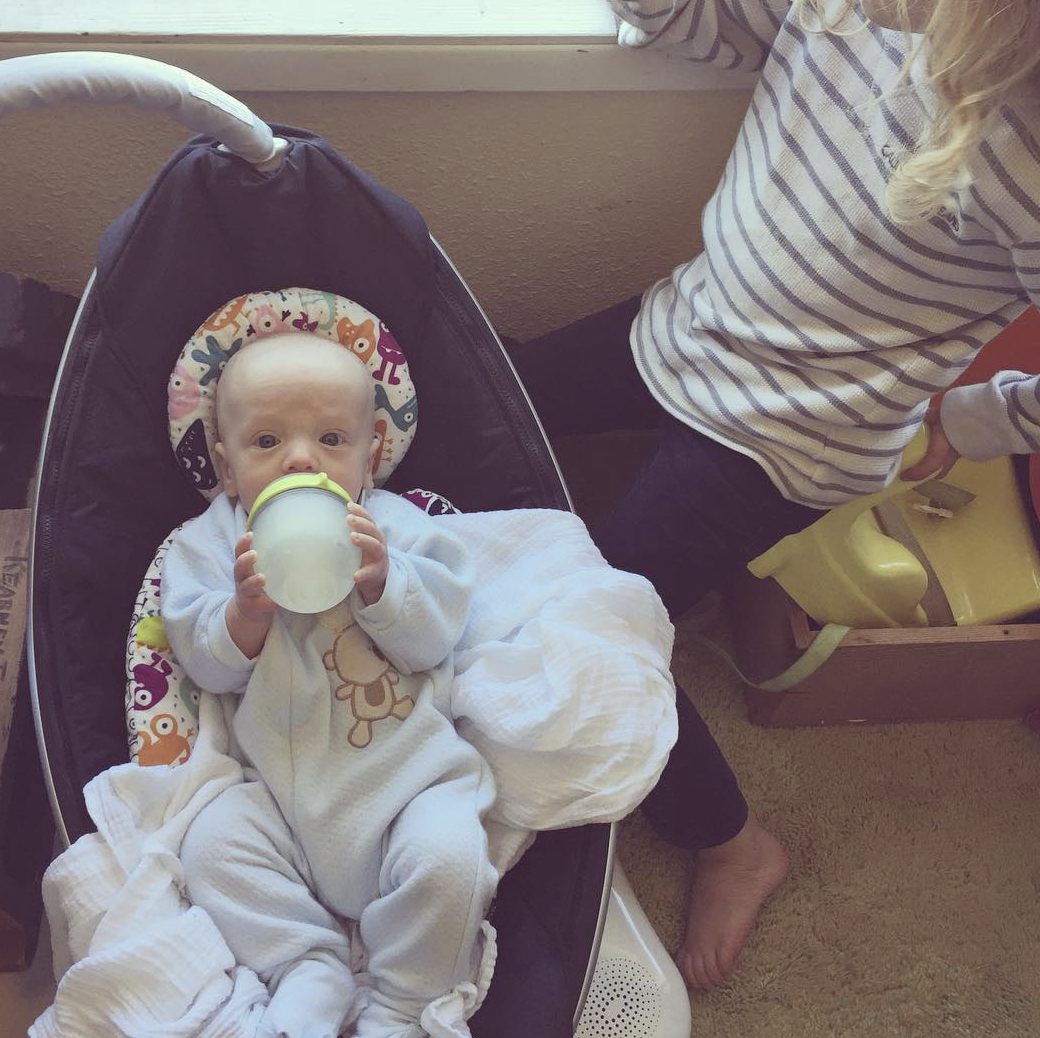 Baby James Dean and a bottle.