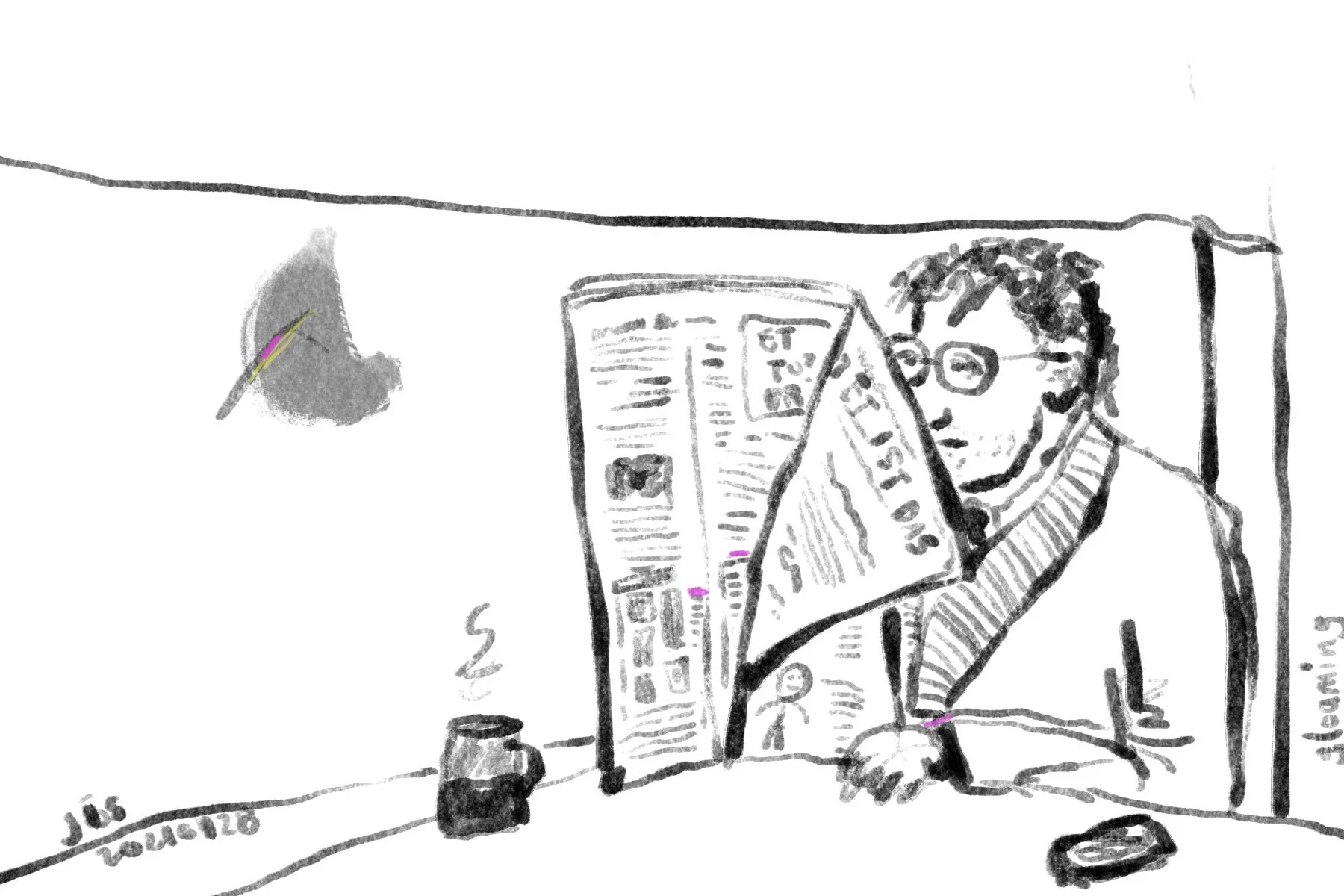 Five scribblings of a day (newspaper, Salinger, artificial intelligence, salamanders, warm welcomes).