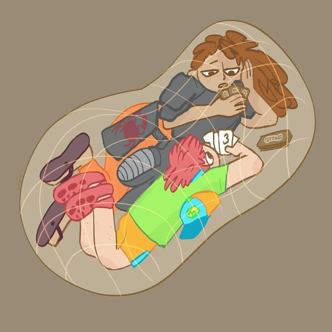 ok so york got shelled but now he can hang out with nagomi mcdaniel again right? ...right?

#blaseball #nagomimcdaniel #yorksilk #fanart #hawaiifridays #baltimorecrabs
