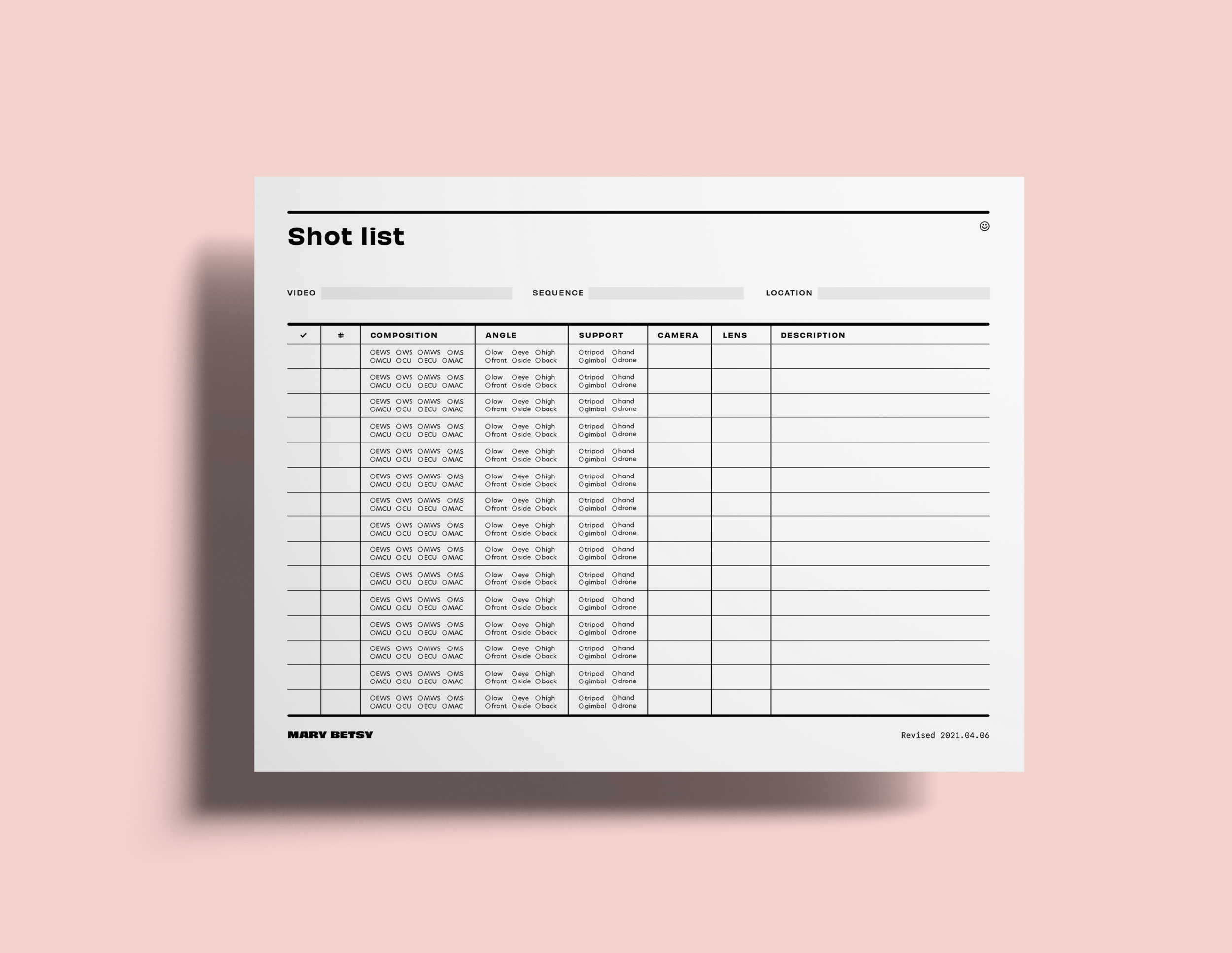 shot list template google sheets – Image 14