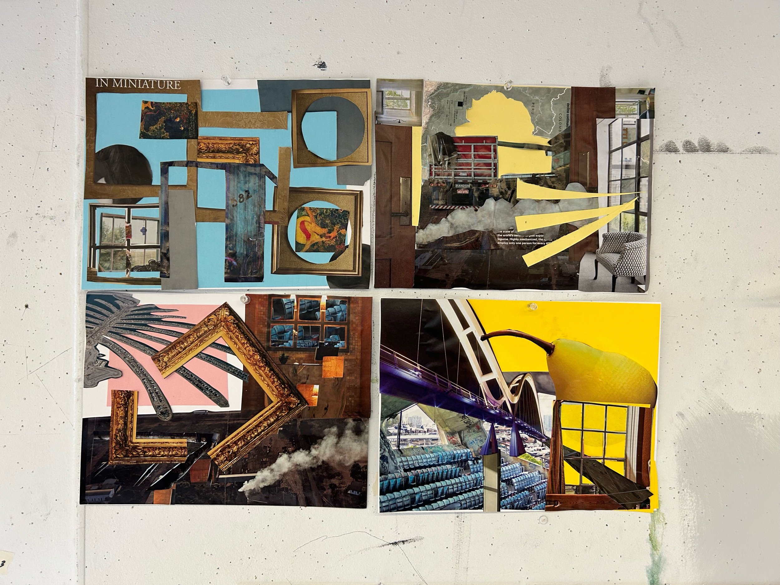 Mixed Media Painting - Bridge, Window, Door