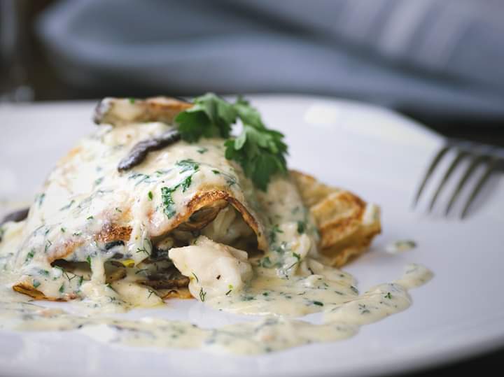 Crab and Mushroom Crepe