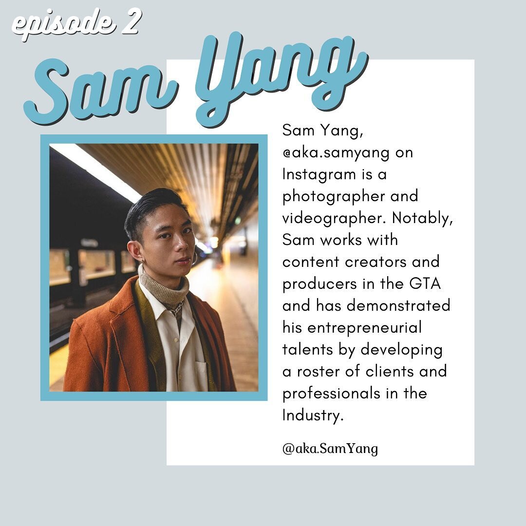 (2/2) Our second podcast episode featuring Social Media Entrepreneurship is live at the link in our bio! Be sure to check out @aka.samyang and listen to our podcast to hear about how he has made an impact on the Toronto community through his photogra