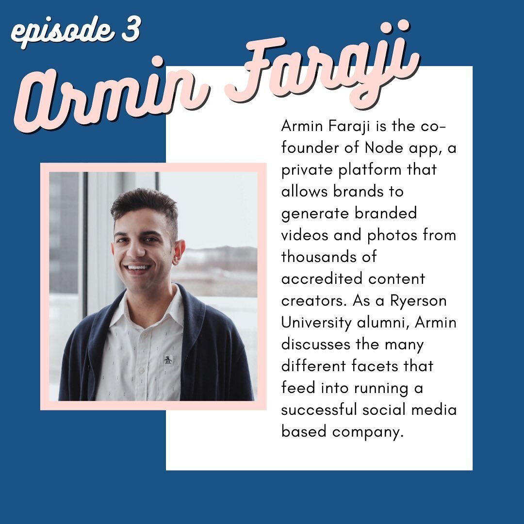 EPISODE 3 IS LIVE! Get to know our guest, Armin Faraji, co-founder of Node App in our social media part 2 episode! Link in our bio.