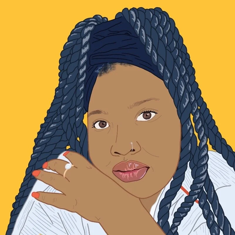 Buhle Ngoma Portrait (white tee, dark yellow background).JPG