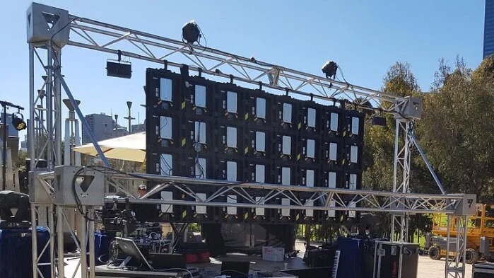 5m x 2.5m LED Screen installed at Birrarung Marr, Fed Bells